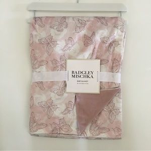 NEW Baby Blanket Butterfly Theme Reversible | Badgley Mischka